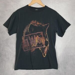 Vntg NWo New World Order Shirt Mens Medium Black Wolfpack Wrestling Tultex 90s
